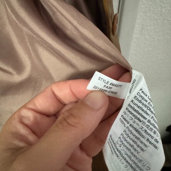 🦋 MADEWELL Brown Button Front Vegan Leather Chore Jacket Size XS - Picture 5 of 7